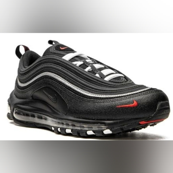 Nike Air Max 97 "Black/Sport Red" sneakers size 6.5y - Picture 1 of 9